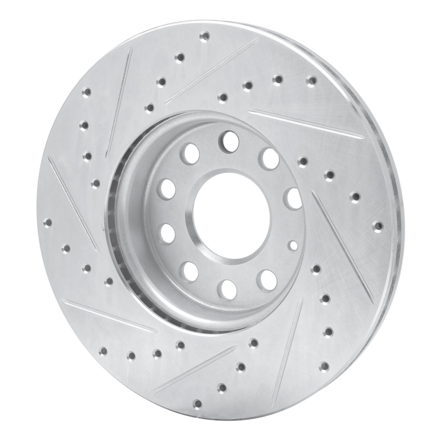 631-74028R Drilled/Slotted Brake Rotor [Silver], Fits Select Audi/Volkswagen, Position: Front Right