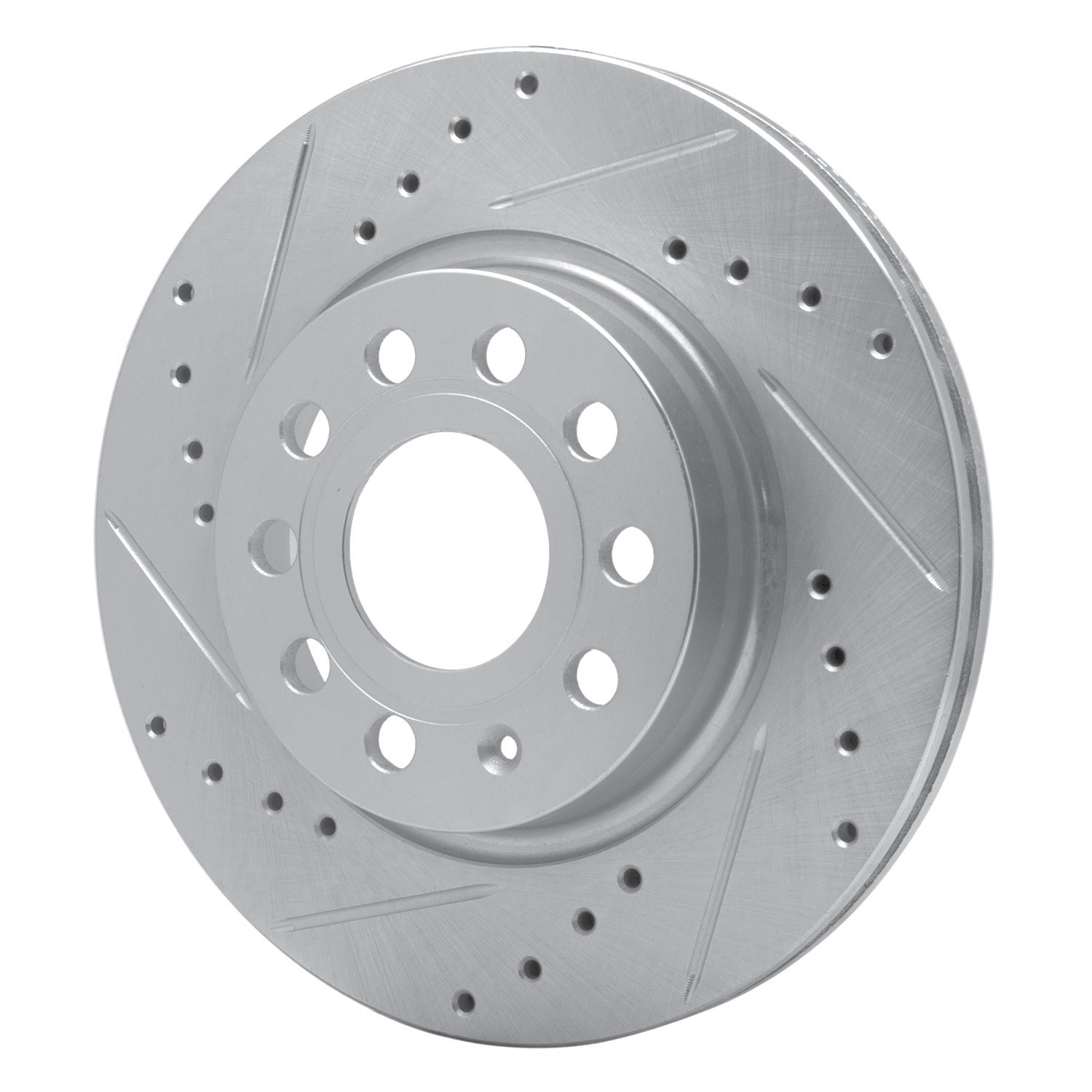 631-74032L Drilled/Slotted Brake Rotor [Silver], 2005-2015 Audi/Volkswagen, Position: Front Left