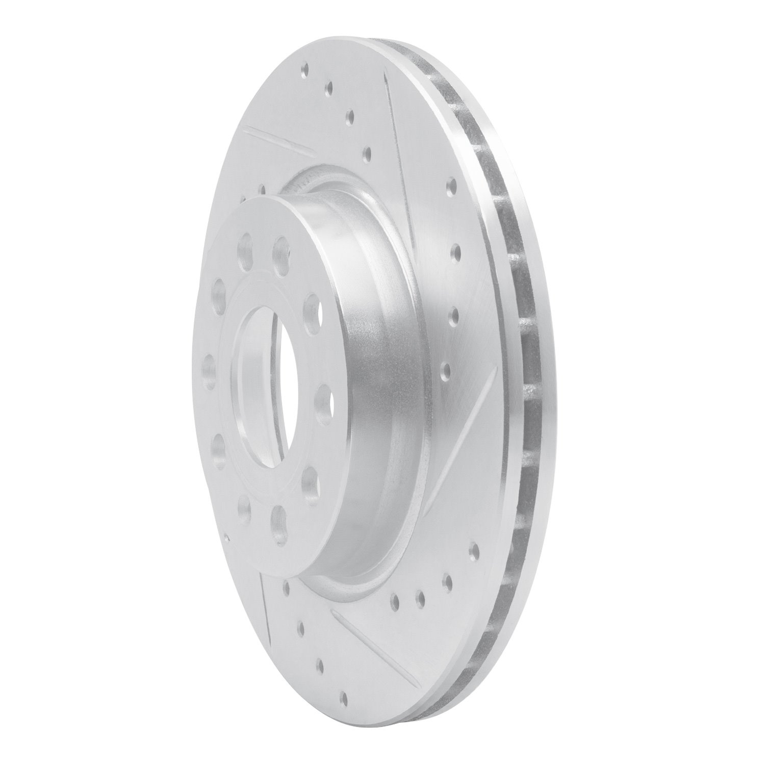 631-74032R Drilled/Slotted Brake Rotor [Silver], 2005-2015 Audi/Volkswagen, Position: Front Right