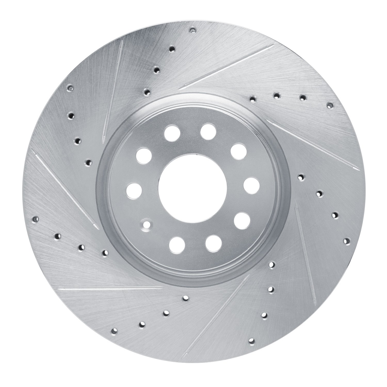 631-74058L Drilled/Slotted Brake Rotor [Silver], Fits Select Audi/Volkswagen, Position: Front Left