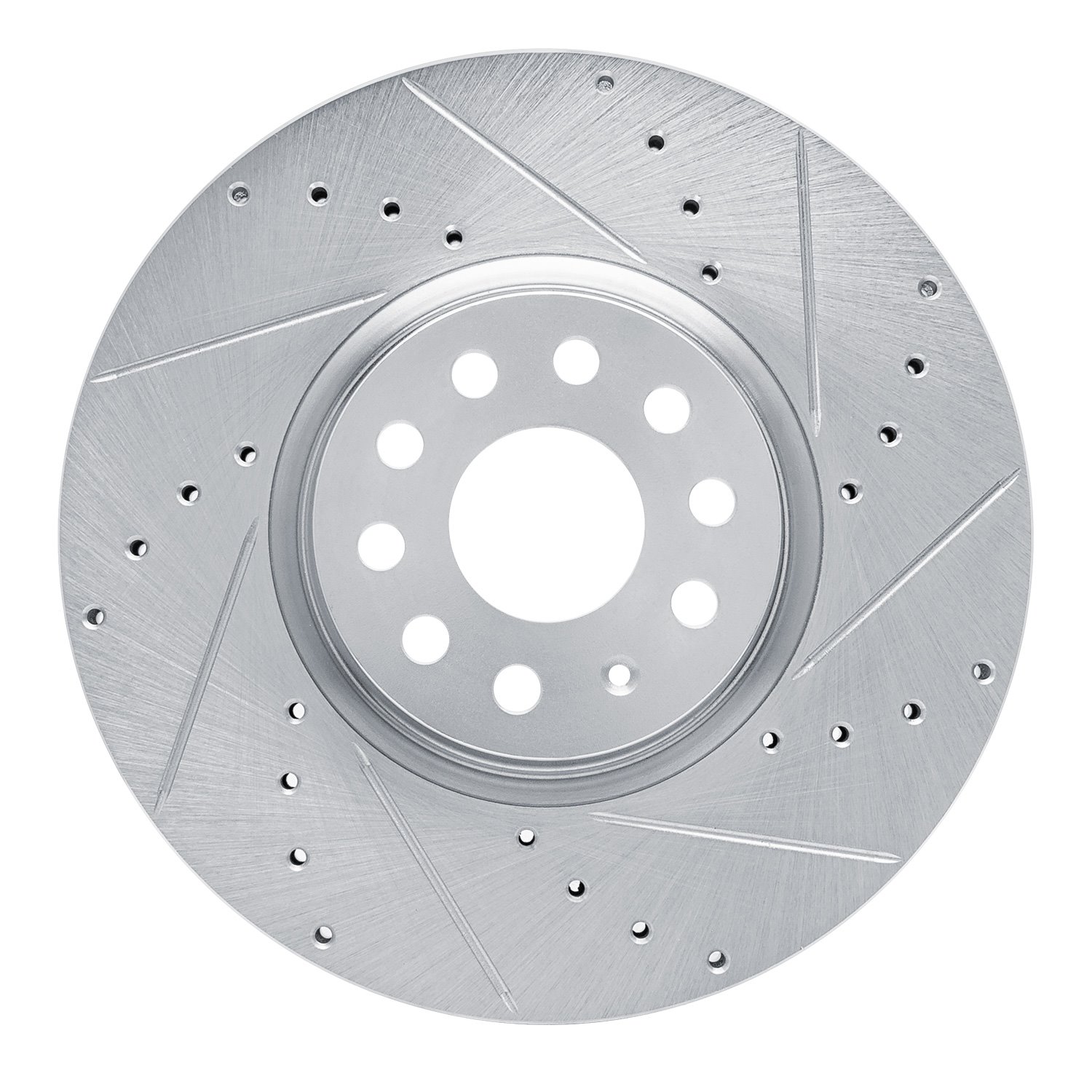 631-74058R Drilled/Slotted Brake Rotor [Silver], Fits Select Audi/Volkswagen, Position: Front Right