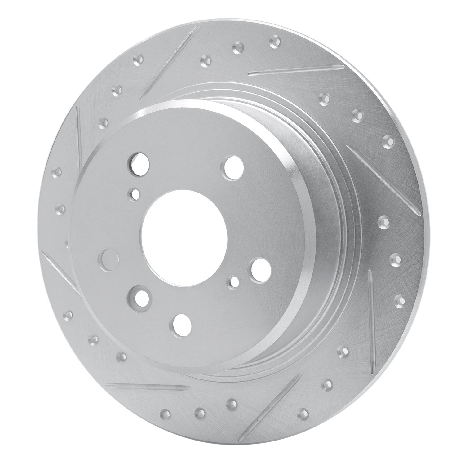 631-76065L Drilled/Slotted Brake Rotor [Silver], 1995-1999 Lexus/Toyota/Scion, Position: Rear Left