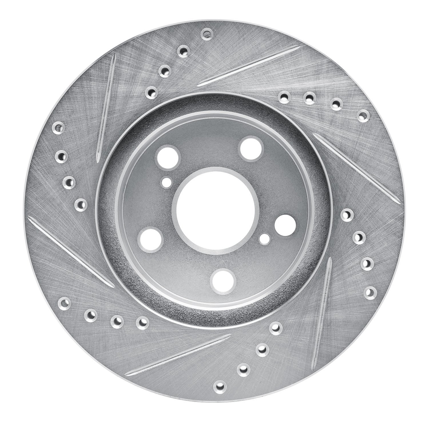 631-76067R Drilled/Slotted Brake Rotor [Silver], 1994-2000 Lexus/Toyota/Scion, Position: Front Right