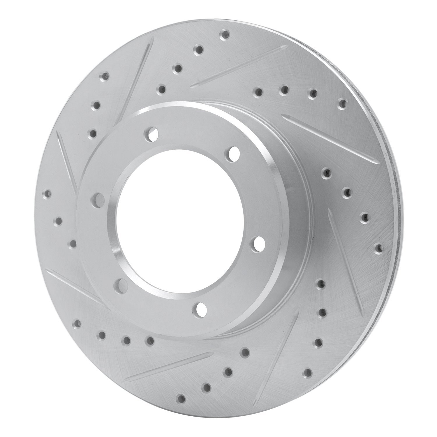 631-76102L Drilled/Slotted Brake Rotor [Silver], 1986-1995 Lexus/Toyota/Scion, Position: Front Left