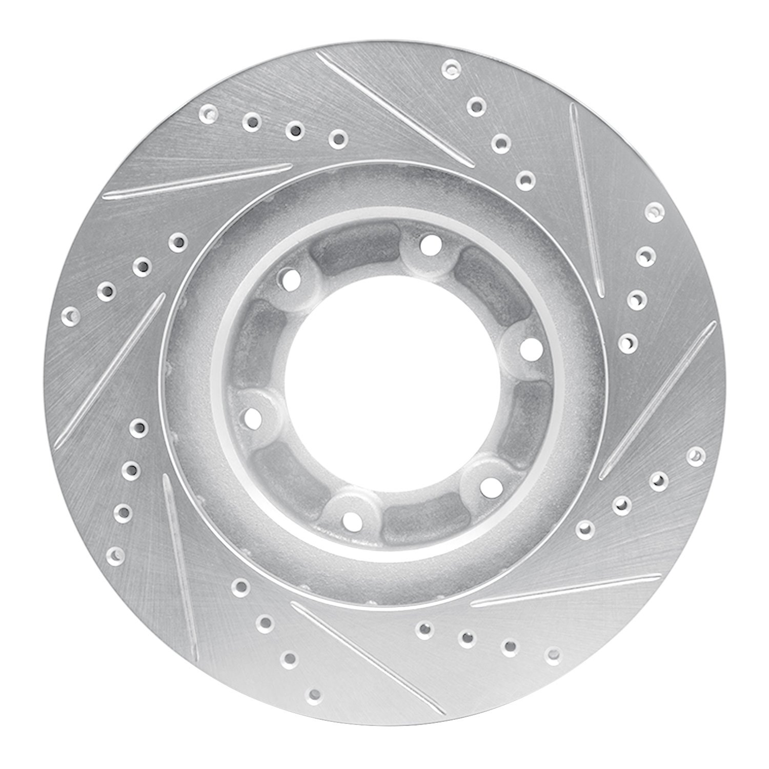631-76110L Drilled/Slotted Brake Rotor [Silver], 1990-1992 Lexus/Toyota/Scion, Position: Front Left