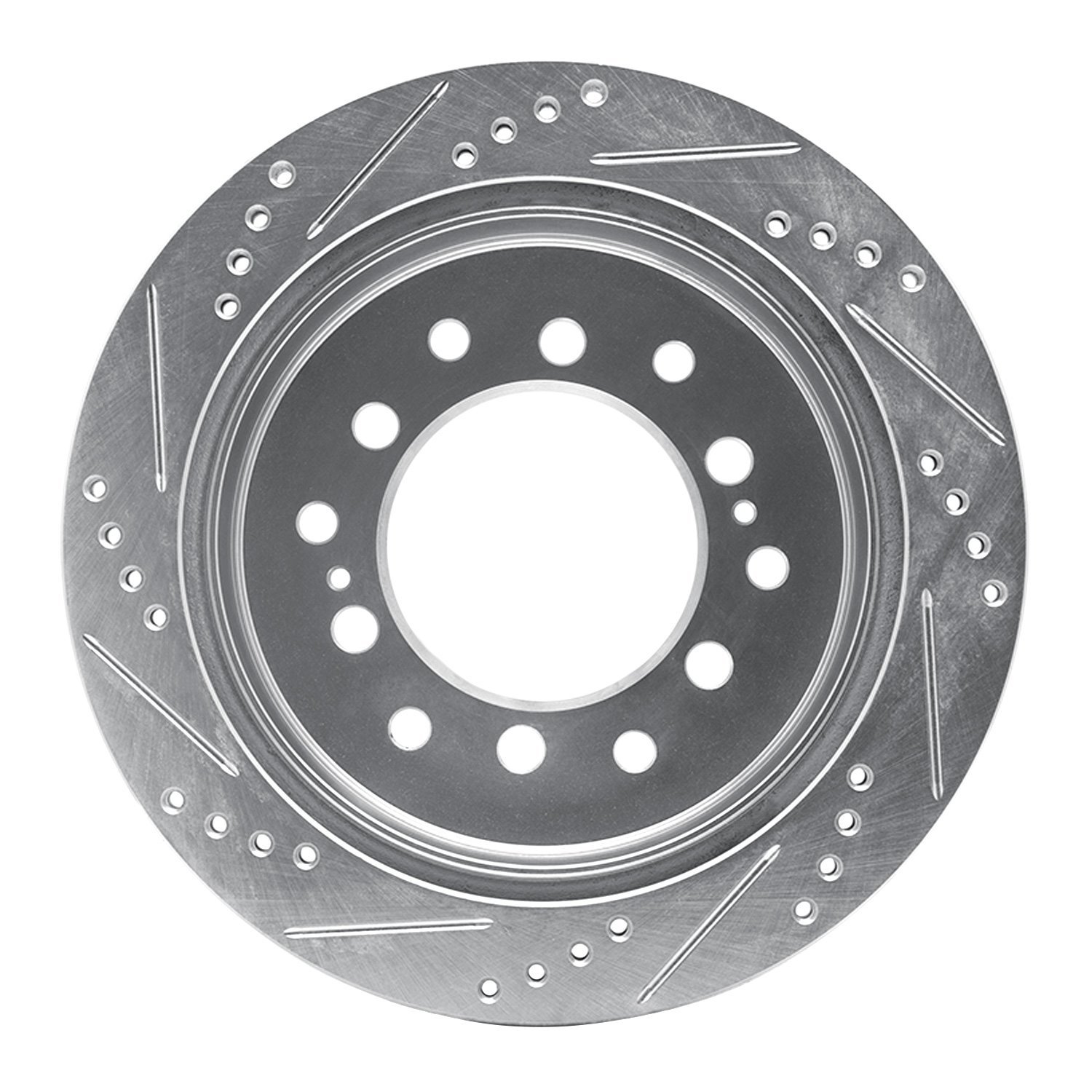 631-76127R Drilled/Slotted Brake Rotor [Silver], 2001-2009 Lexus/Toyota/Scion, Position: Rear Right