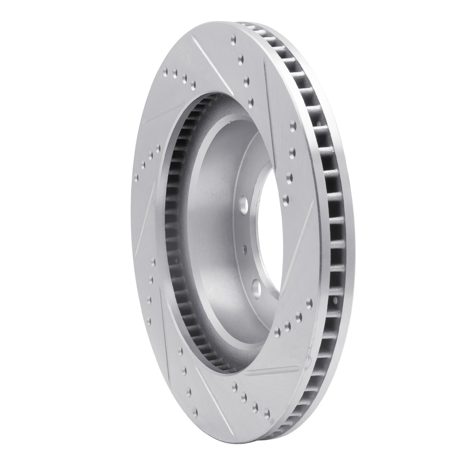 631-76128L Drilled/Slotted Brake Rotor [Silver], Fits Select Lexus/Toyota/Scion, Position: Front Left