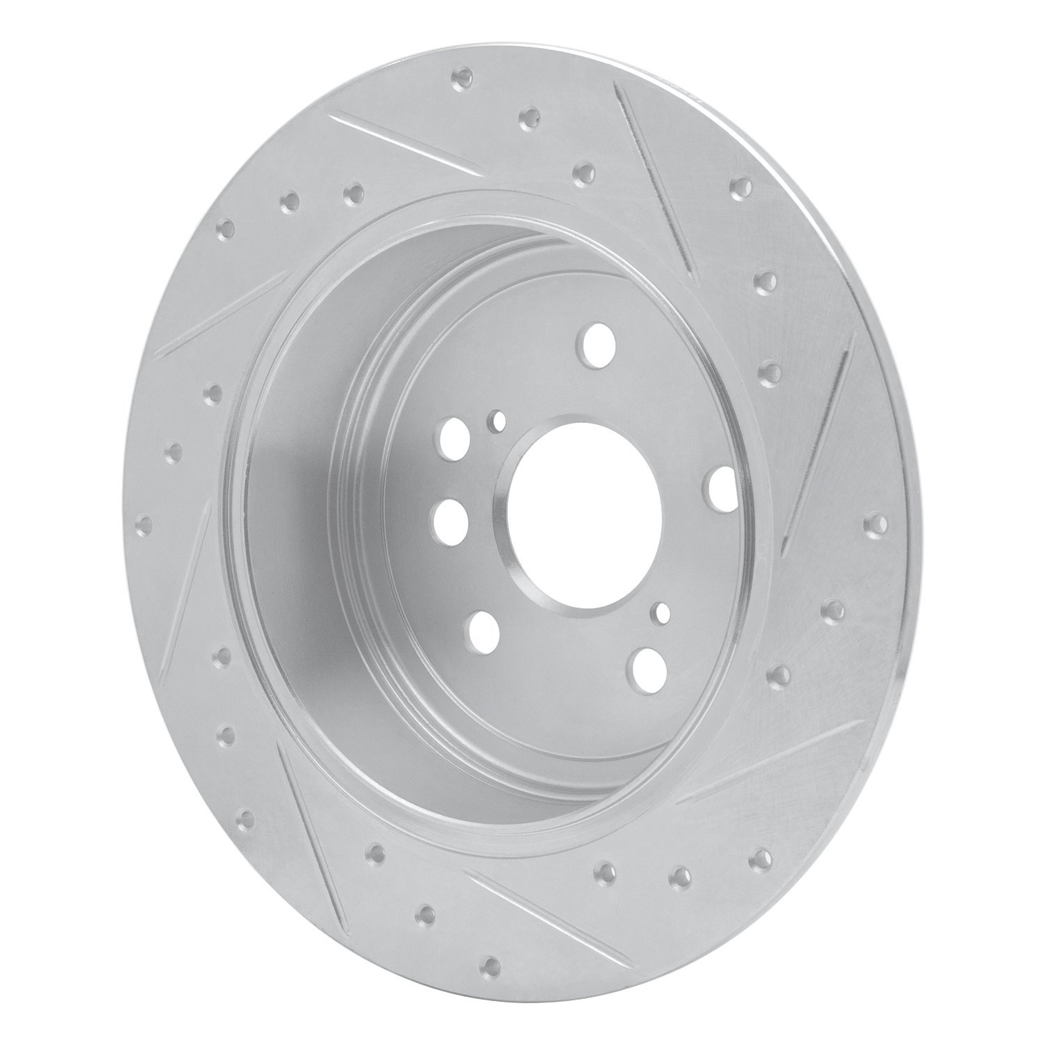 631-76132L Drilled/Slotted Brake Rotor [Silver], 2004-2005 Lexus/Toyota/Scion, Position: Rear Left