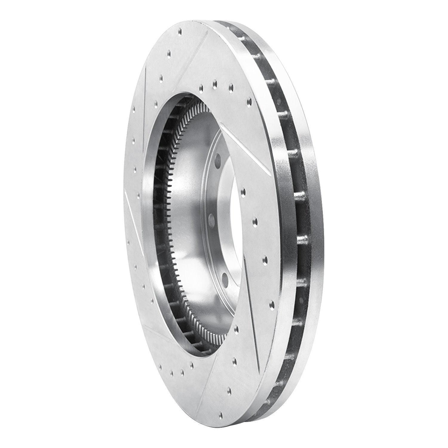 631-76146R Drilled/Slotted Brake Rotor [Silver], 2005-2010 Hino, Position: Rr Right