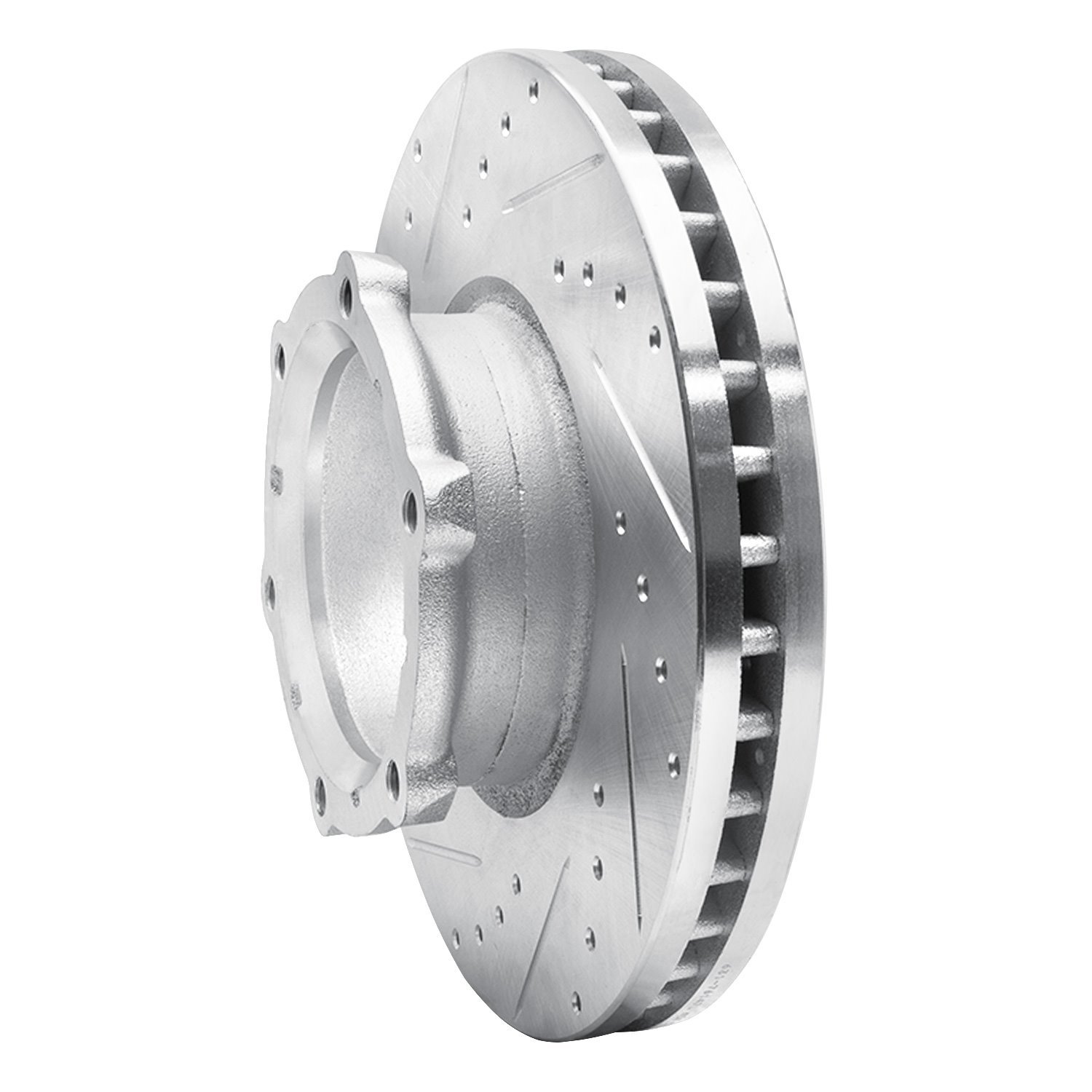 631-76147L Drilled/Slotted Brake Rotor [Silver], 2013-2020 Hino, Position: Fr Left