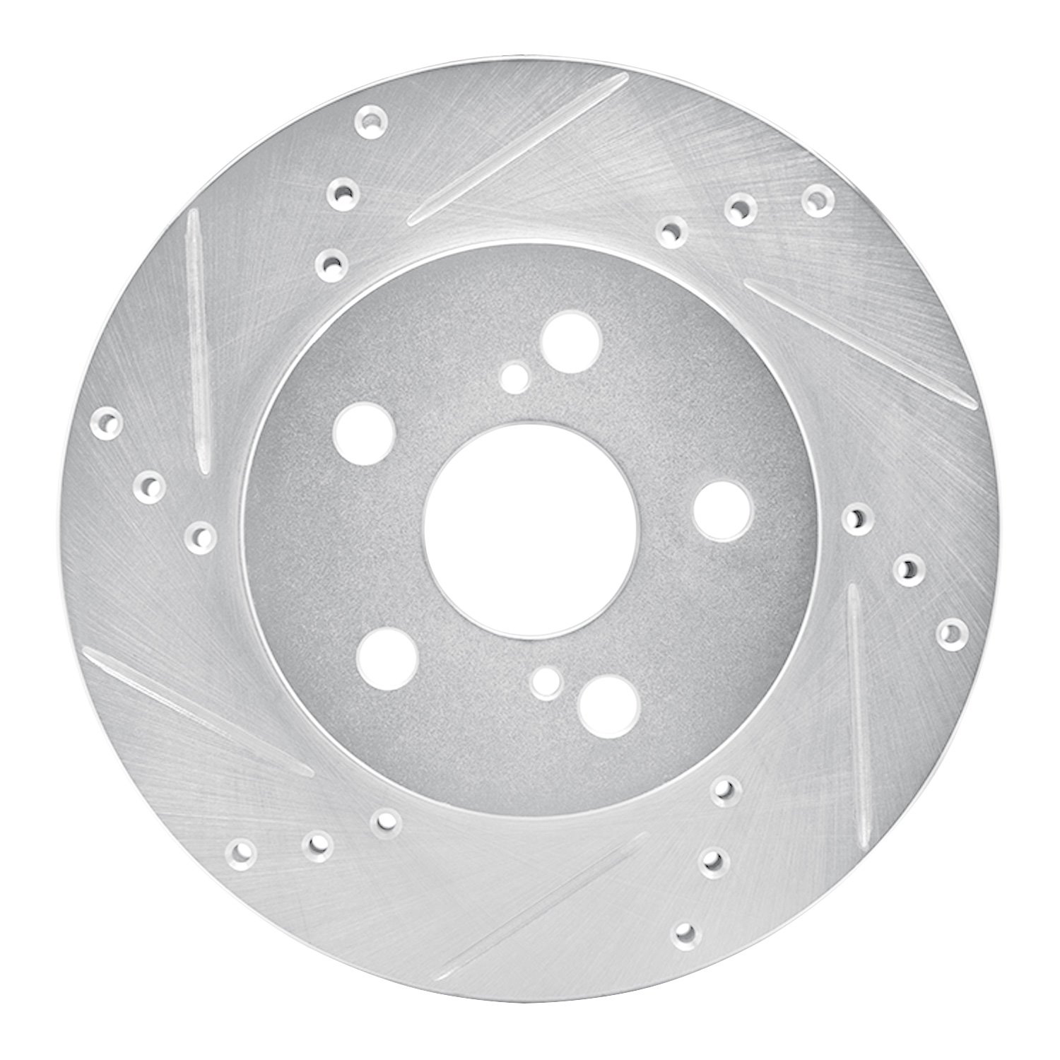 631-76151L Drilled/Slotted Brake Rotor [Silver], Fits Select Lexus/Toyota/Scion, Position: Front Left