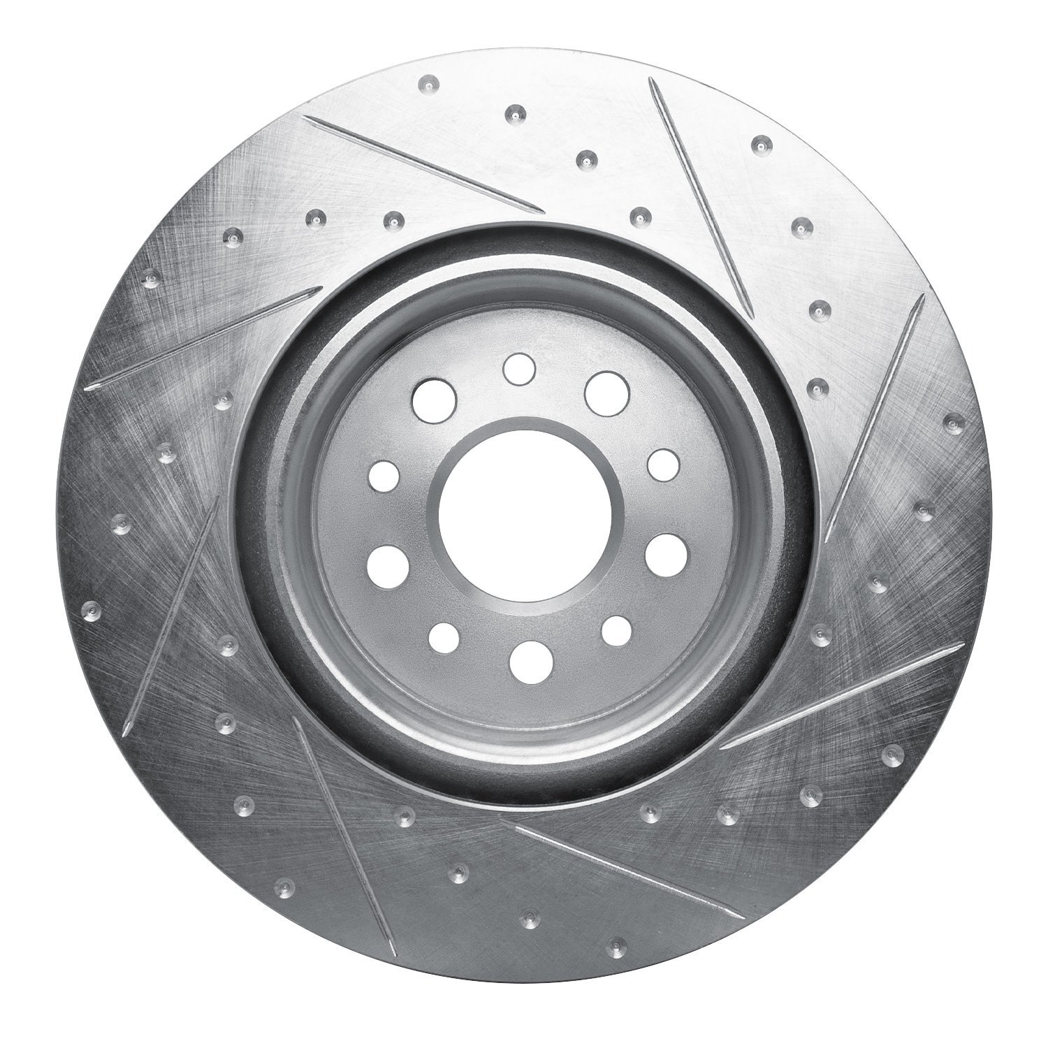 631-79005L Drilled/Slotted Brake Rotor [Silver], Fits Select Maserati, Position: Front Left