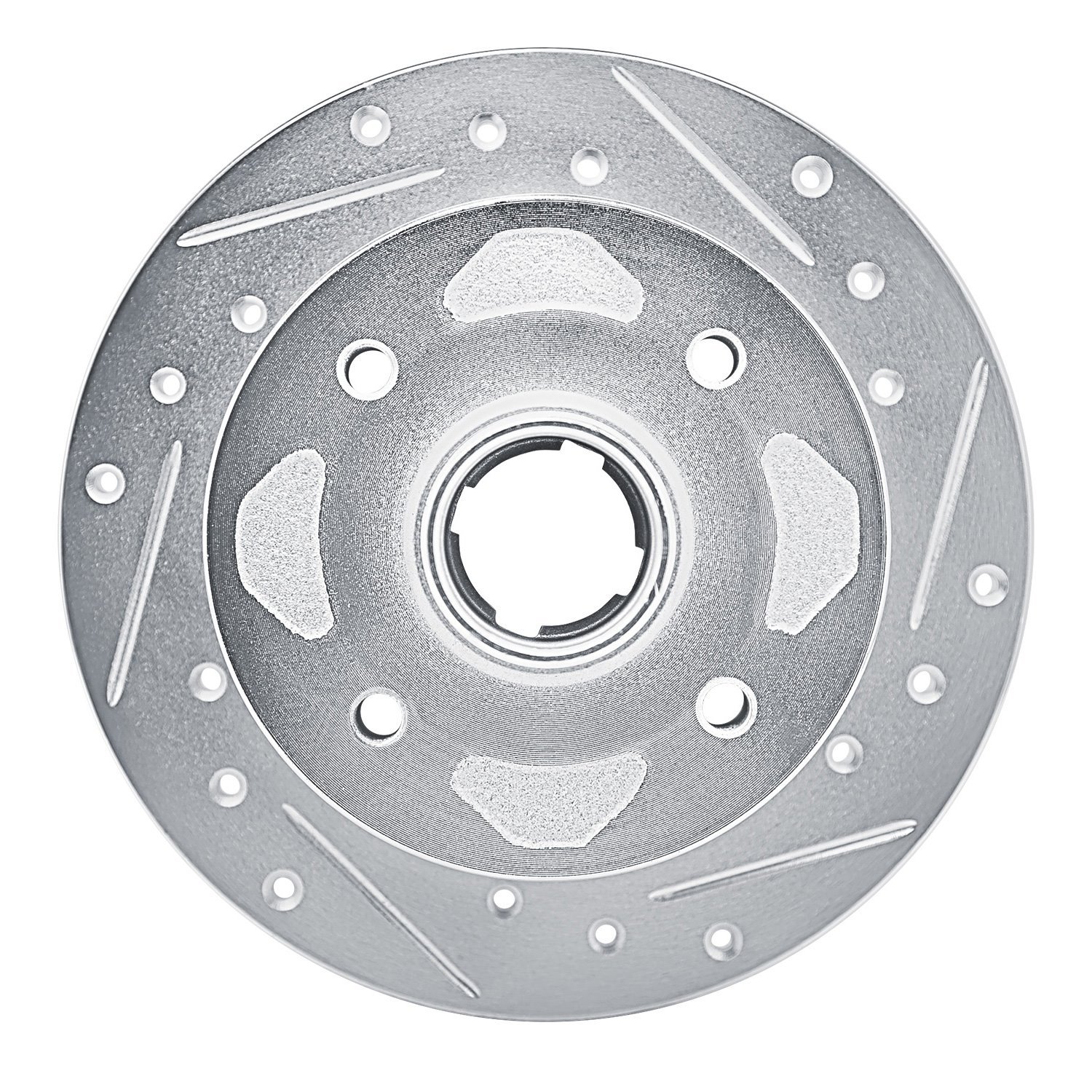 631-80002R Drilled/Slotted Brake Rotor [Silver], 1979-1982 Ford/Lincoln/Mercury/Mazda, Position: Front Right