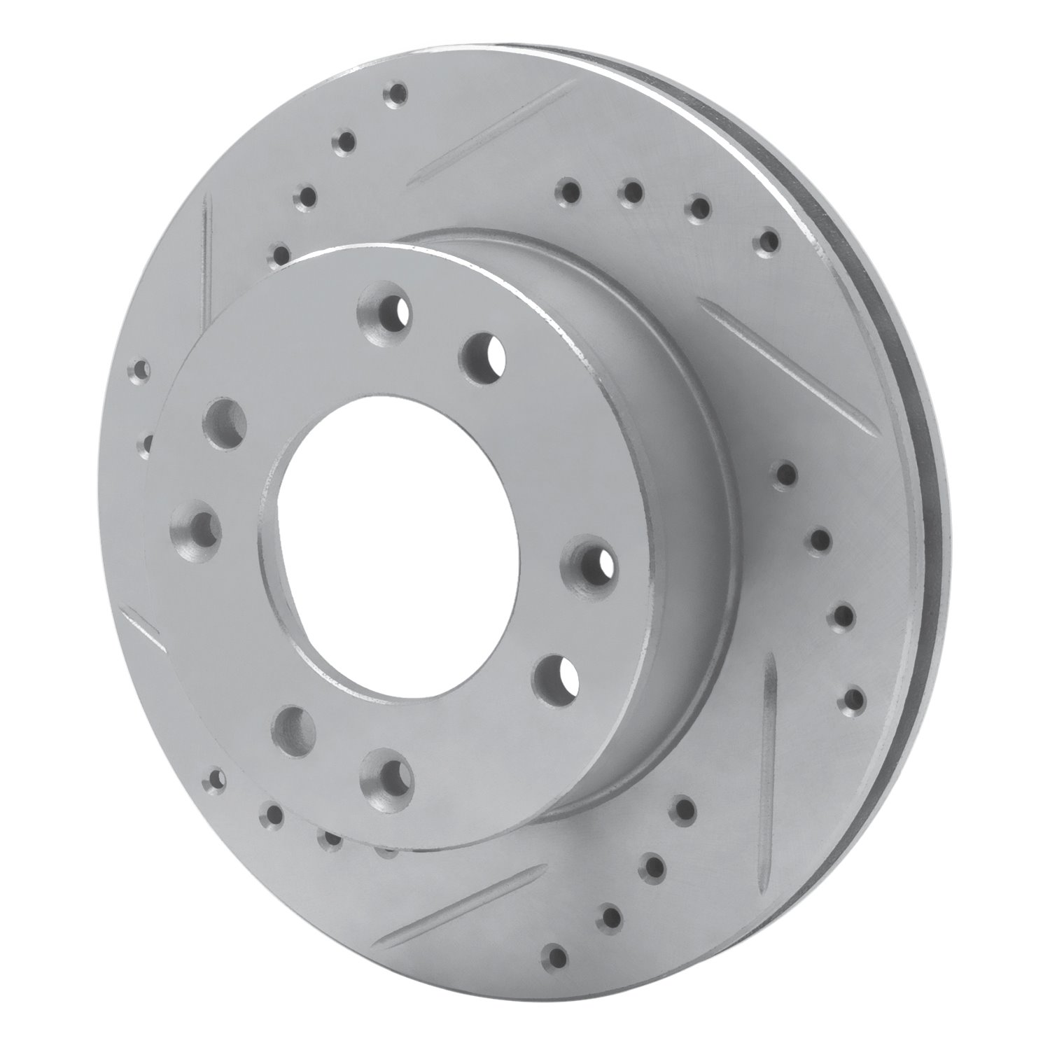 631-80012L Drilled/Slotted Brake Rotor [Silver], 1986-1988 Ford/Lincoln/Mercury/Mazda, Position: Front Left