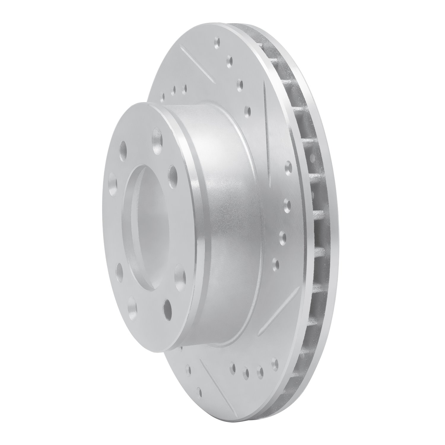631-80012R Drilled/Slotted Brake Rotor [Silver], 1986-1988 Ford/Lincoln/Mercury/Mazda, Position: Front Right