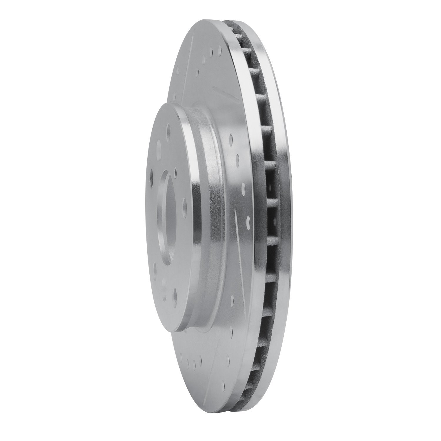 631-80016L Drilled/Slotted Brake Rotor [Silver], 1988-1992 Ford/Lincoln/Mercury/Mazda, Position: Front Left