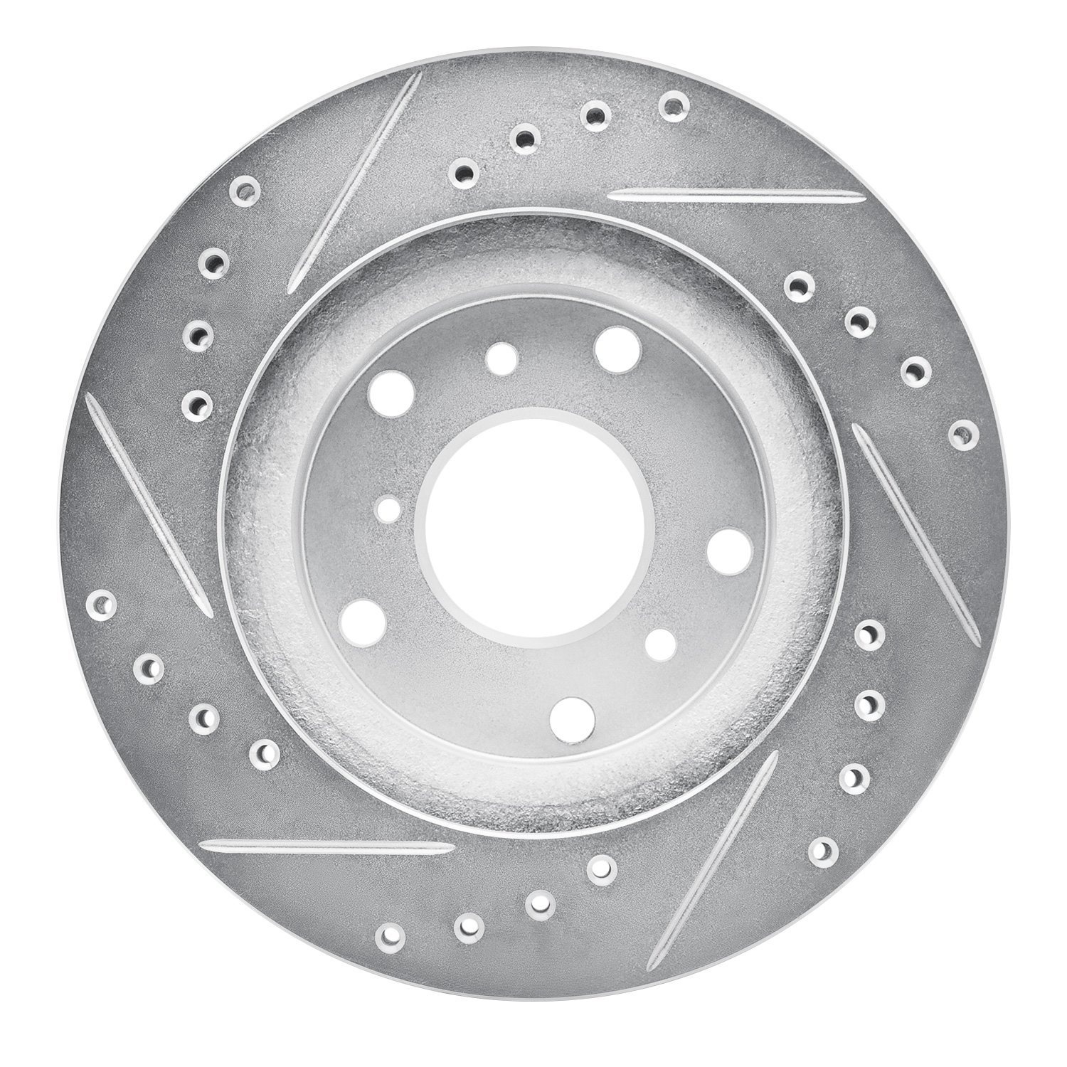 631-80016R Drilled/Slotted Brake Rotor [Silver], 1988-1992 Ford/Lincoln/Mercury/Mazda, Position: Front Right
