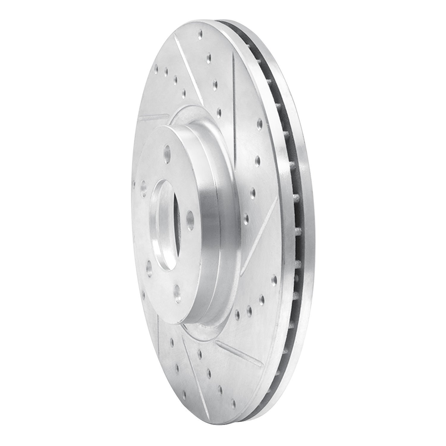 631-80018R Drilled/Slotted Brake Rotor [Silver], 1988-1991 Ford/Lincoln/Mercury/Mazda, Position: Front Right