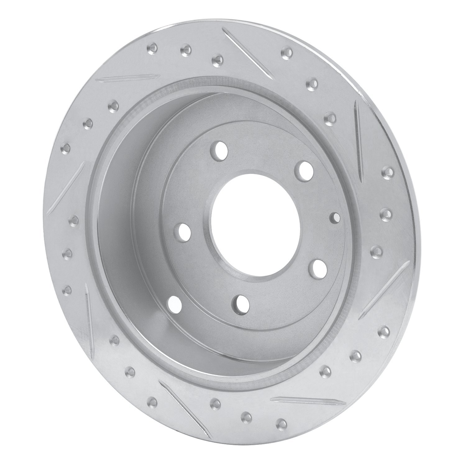 631-80033L Drilled/Slotted Brake Rotor [Silver], 1995-2002 Ford/Lincoln/Mercury/Mazda, Position: Rear Left