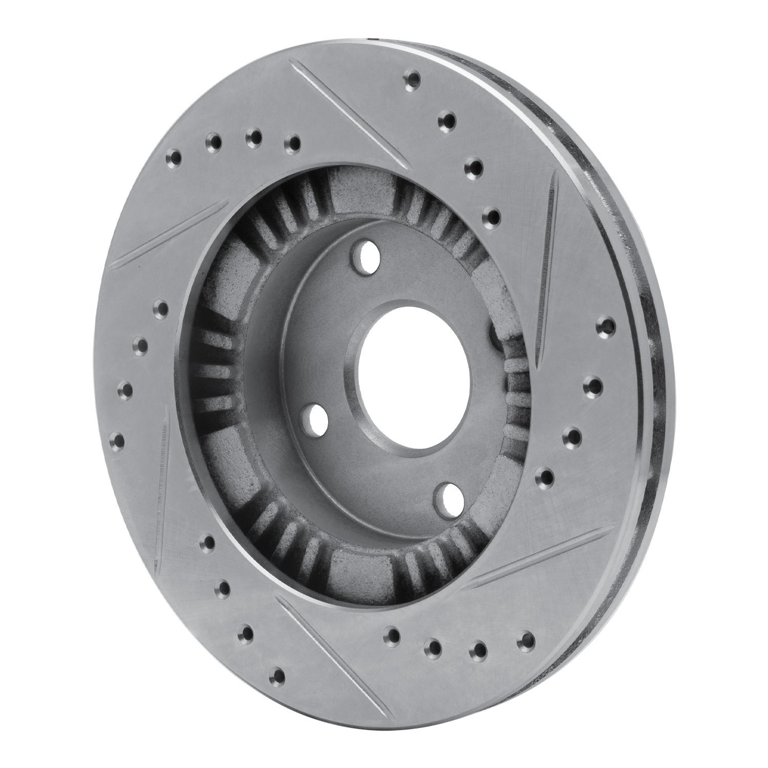 631-80034L Drilled/Slotted Brake Rotor [Silver], 1999-2003 Ford/Lincoln/Mercury/Mazda, Position: Front Left