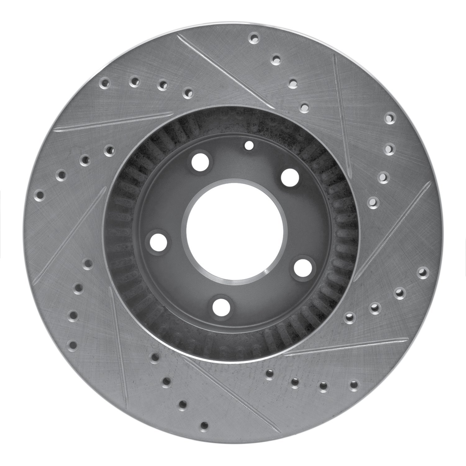 631-80035L Drilled/Slotted Brake Rotor [Silver], 2001-2002 Ford/Lincoln/Mercury/Mazda, Position: Front Left