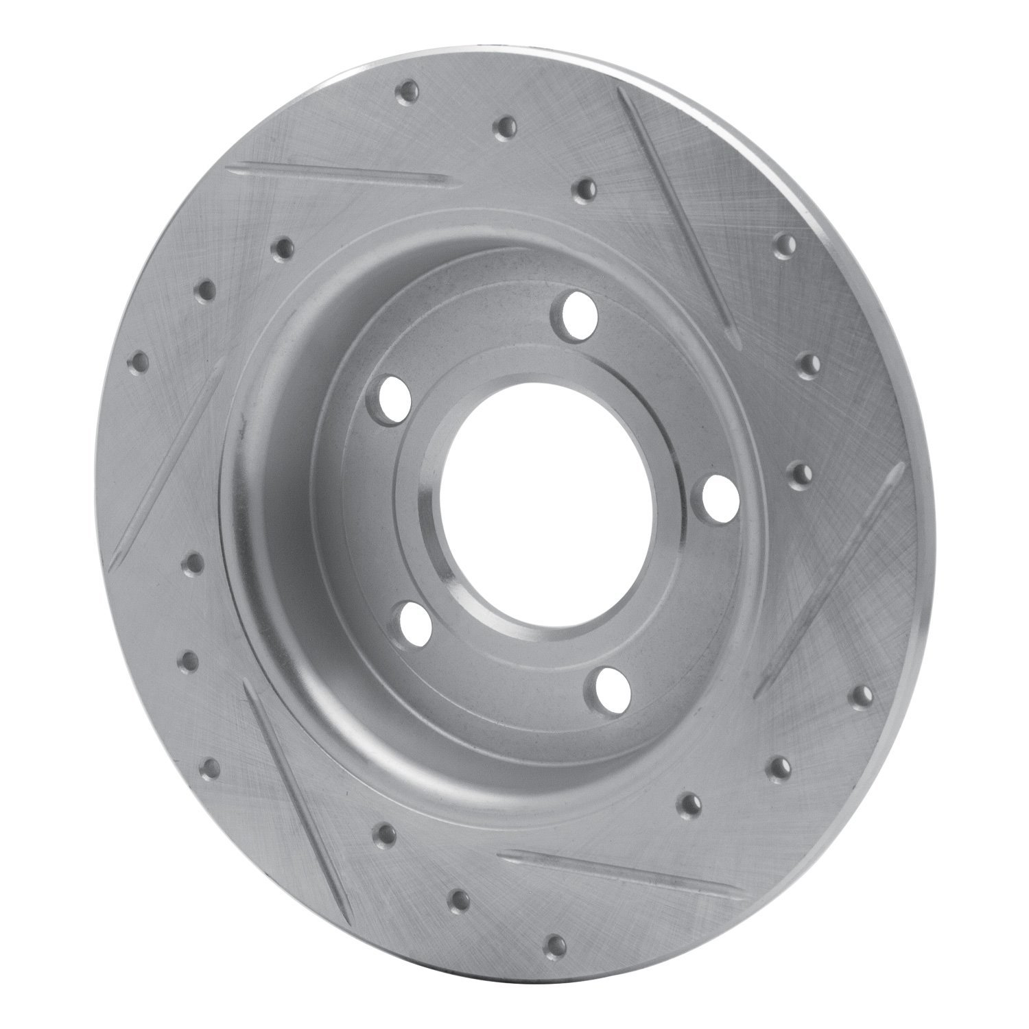631-80039L Drilled/Slotted Brake Rotor [Silver], 2004-2013 Ford/Lincoln/Mercury/Mazda, Position: Rear Left