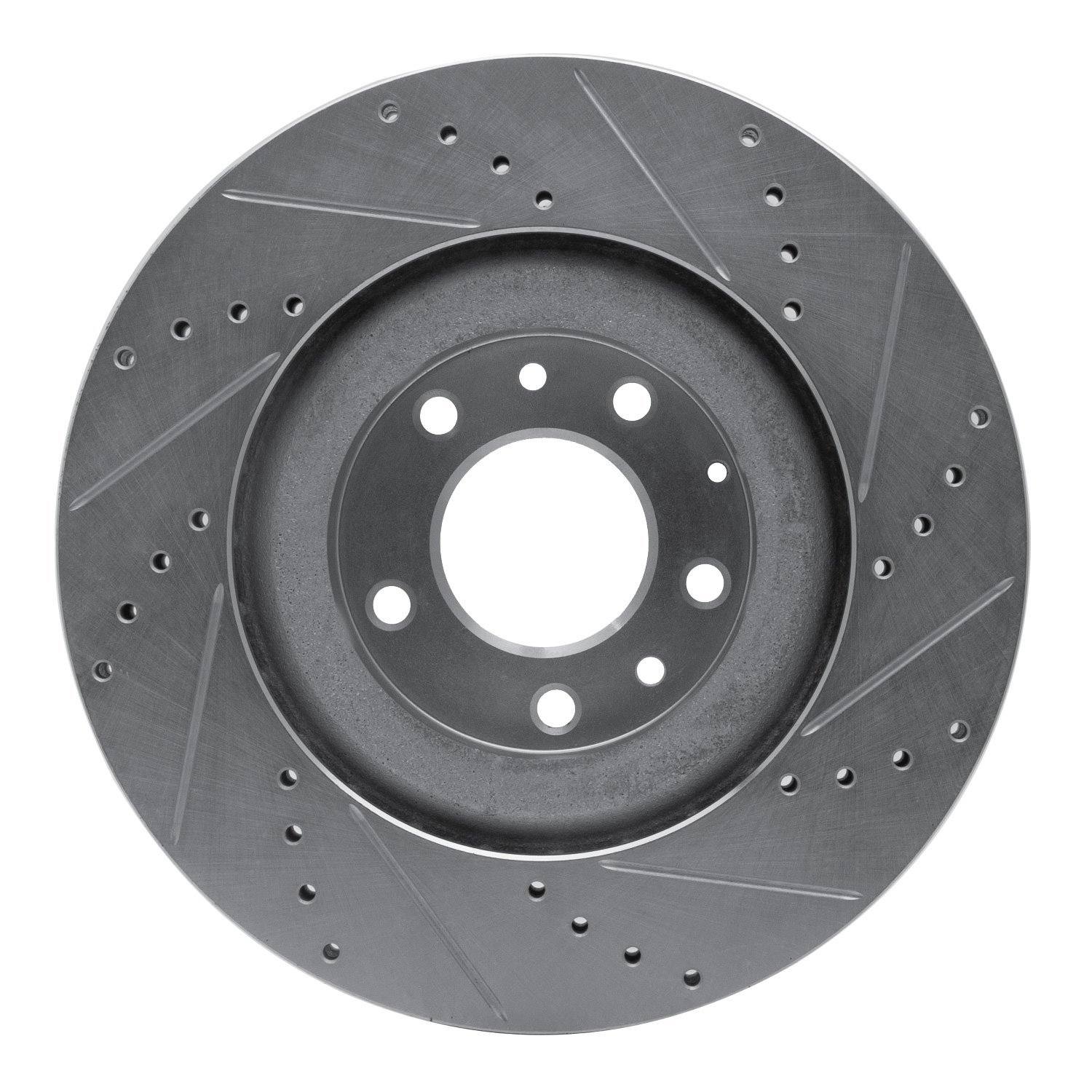 631-80043L Drilled/Slotted Brake Rotor [Silver], 2004-2011 Ford/Lincoln/Mercury/Mazda, Position: Front Left