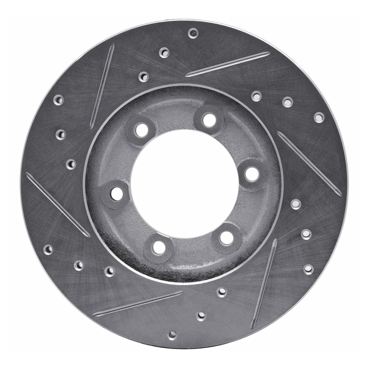 631-80056R Drilled/Slotted Brake Rotor [Silver], 1986-1993 Ford/Lincoln/Mercury/Mazda, Position: Front Right