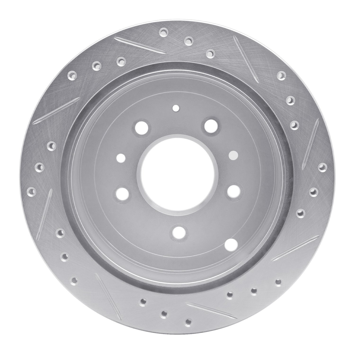 631-80061L Drilled/Slotted Brake Rotor [Silver], 1992-2006 Ford/Lincoln/Mercury/Mazda, Position: Rear Left