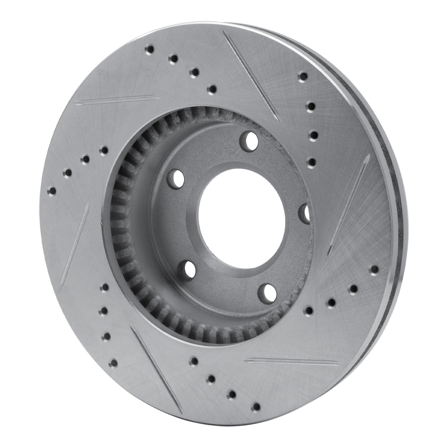 631-80063L Drilled/Slotted Brake Rotor [Silver], 1996-1998 Ford/Lincoln/Mercury/Mazda, Position: Front Left