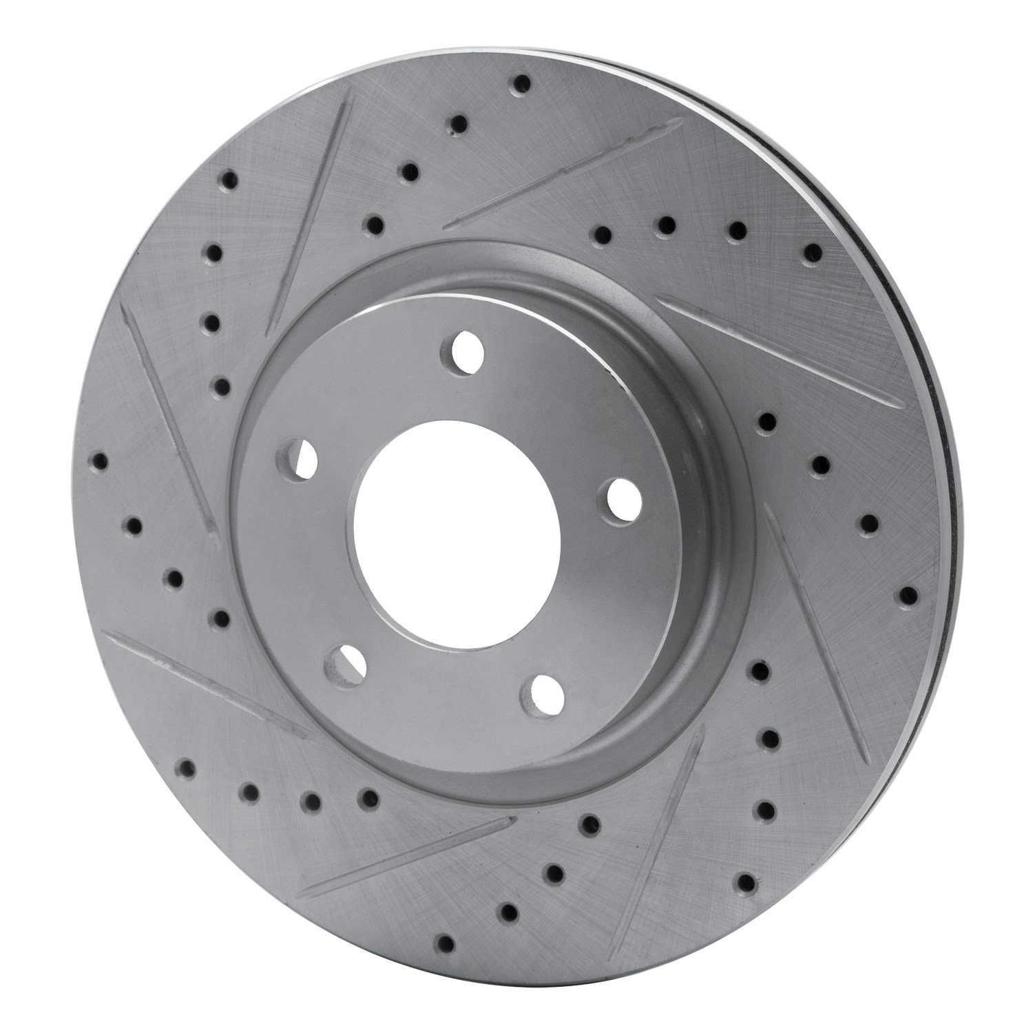 631-80065L Drilled/Slotted Brake Rotor [Silver], 2004-2015 Ford/Lincoln/Mercury/Mazda, Position: Front Left