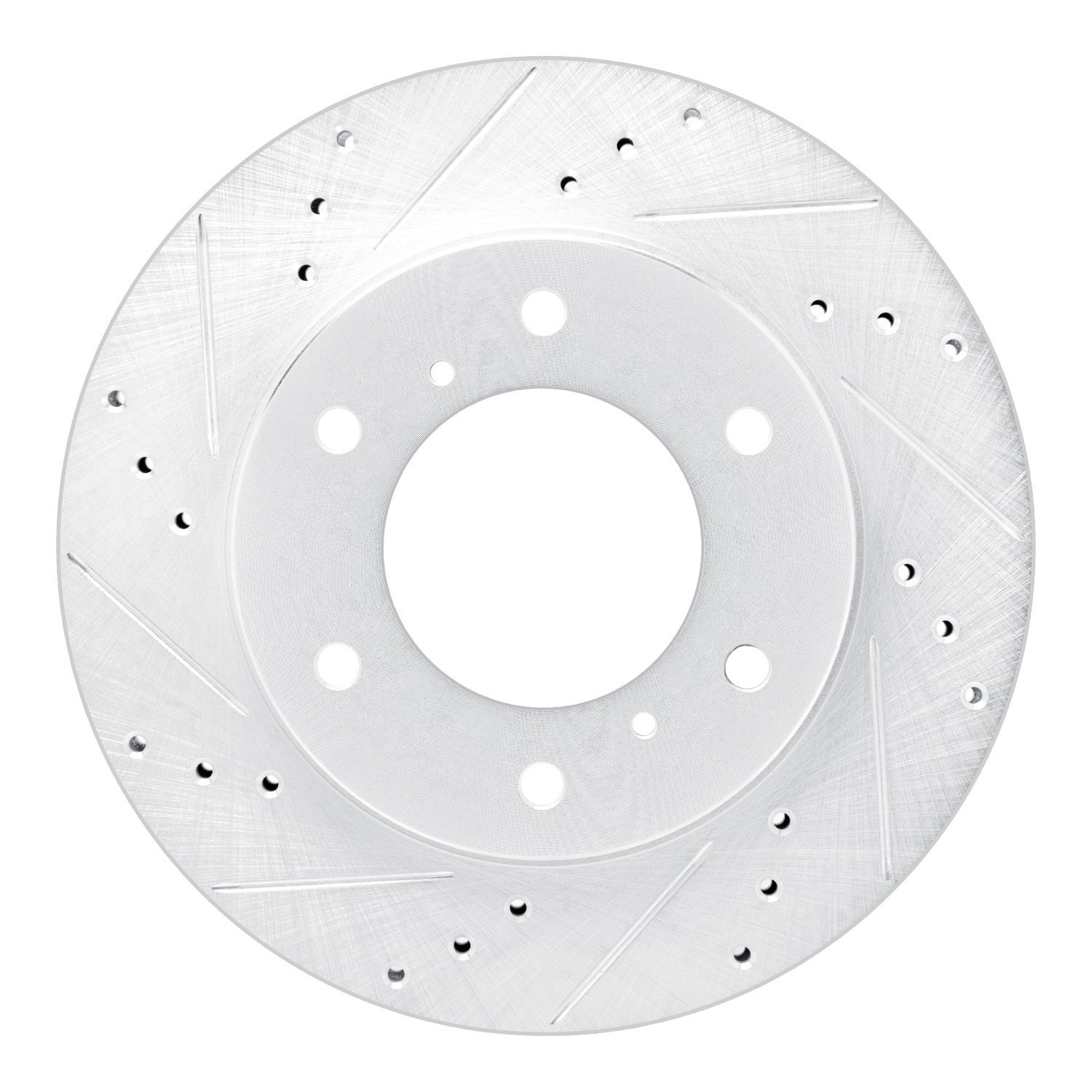 631-92047L Drilled/Slotted Brake Rotor [Silver], 2007-2017 Mitsubishi, Position: Front Left