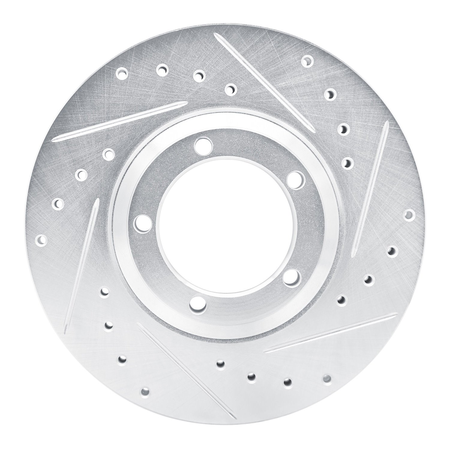 631-92051R Drilled/Slotted Brake Rotor [Silver], 2003-2005 Mopar, Position: Front Right
