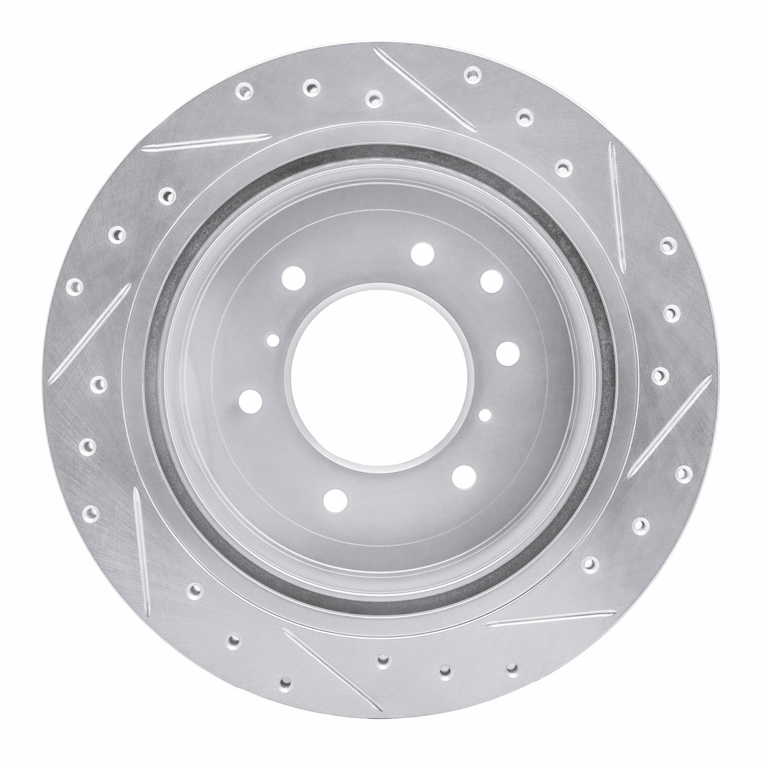 631-92060L Drilled/Slotted Brake Rotor [Silver], 2008-2014 Mitsubishi, Position: Rear Left