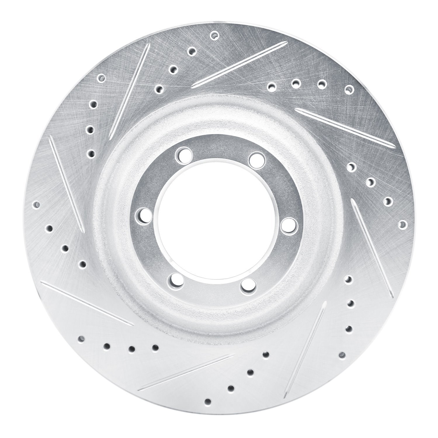 631-92064L Drilled/Slotted Brake Rotor [Silver], 2012-2018 GM, Position: Front Left
