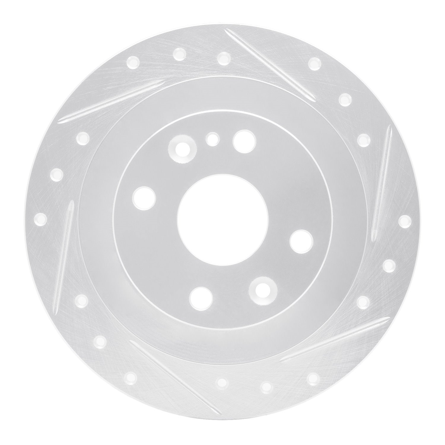 631-92076R Drilled/Slotted Brake Rotor [Silver], 2000-2006 Peugeot, Position: Rear Right