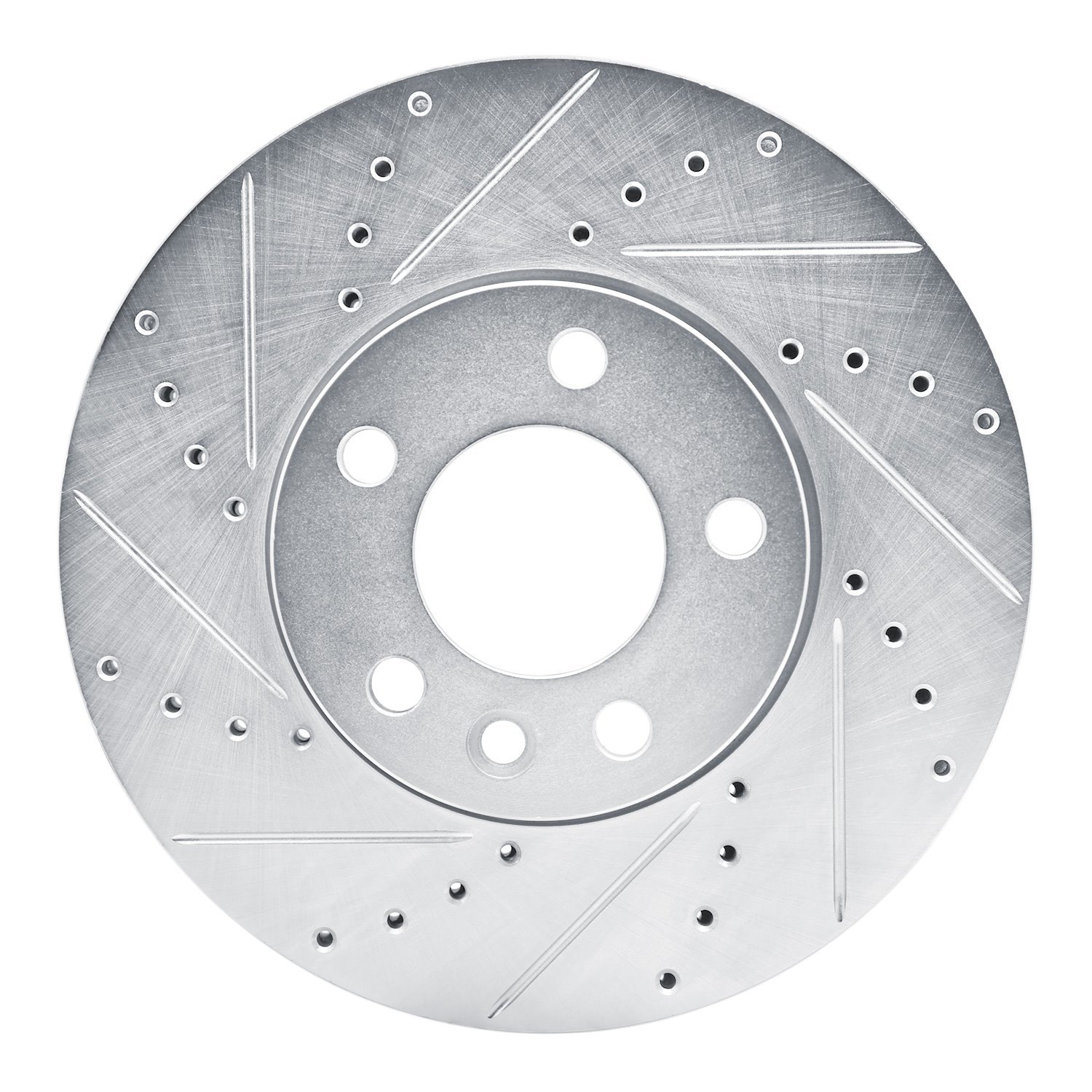 631-92094L Drilled/Slotted Brake Rotor [Silver], 2010-2015 Audi/Volkswagen, Position: Front Left