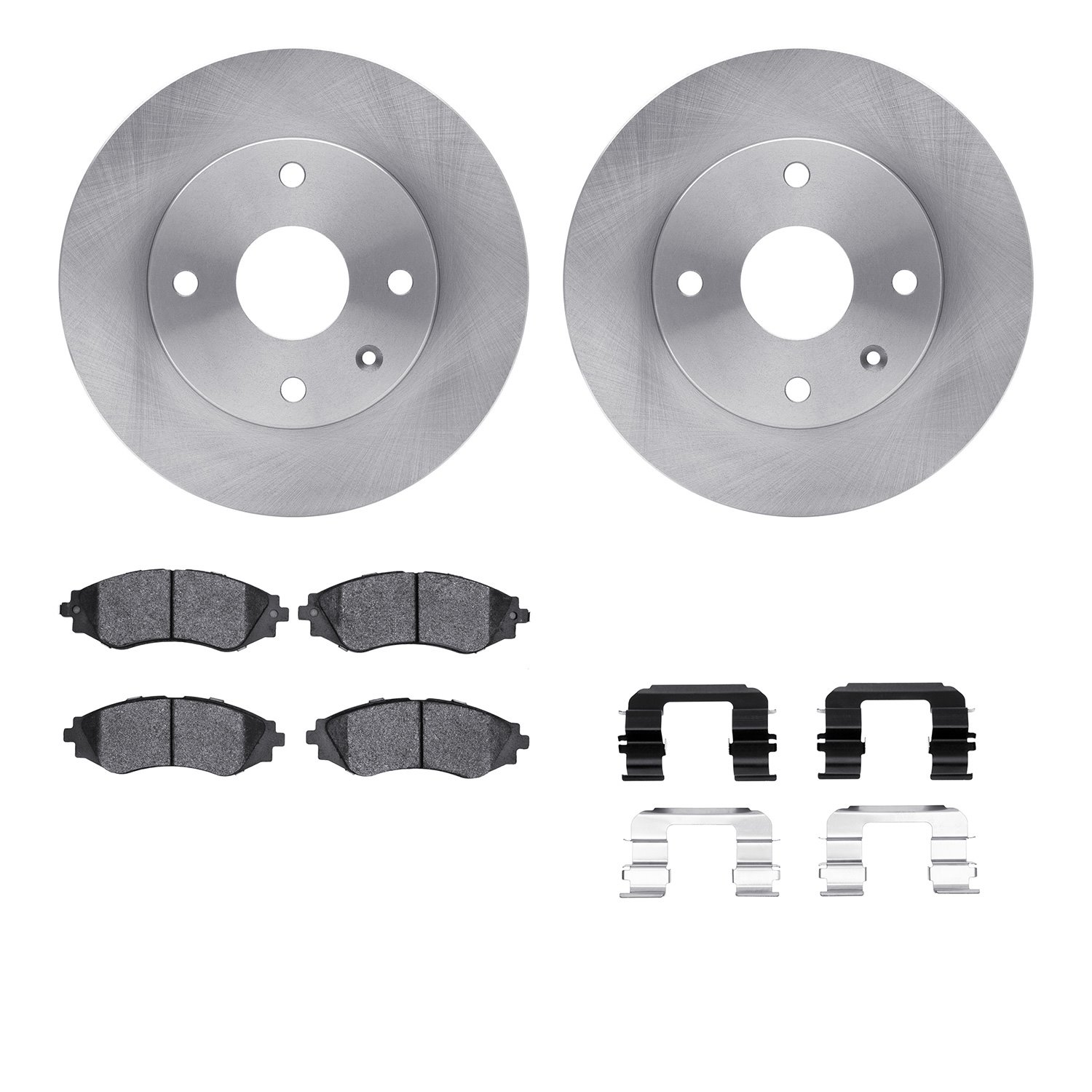 6312-01010 Brake Rotors with 3000-Series Ceramic Brake Pads Kit with Hardware, 2004-2010 Multiple Makes/Models, Position: Front
