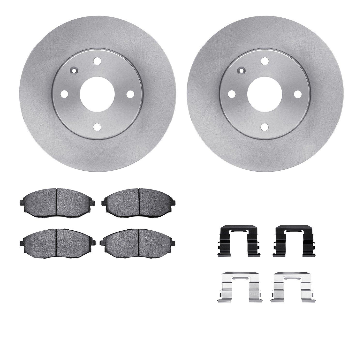 6312-01015 Brake Rotors with 3000-Series Ceramic Brake Pads Kit with Hardware, 2004-2009 Multiple Makes/Models, Position: Front