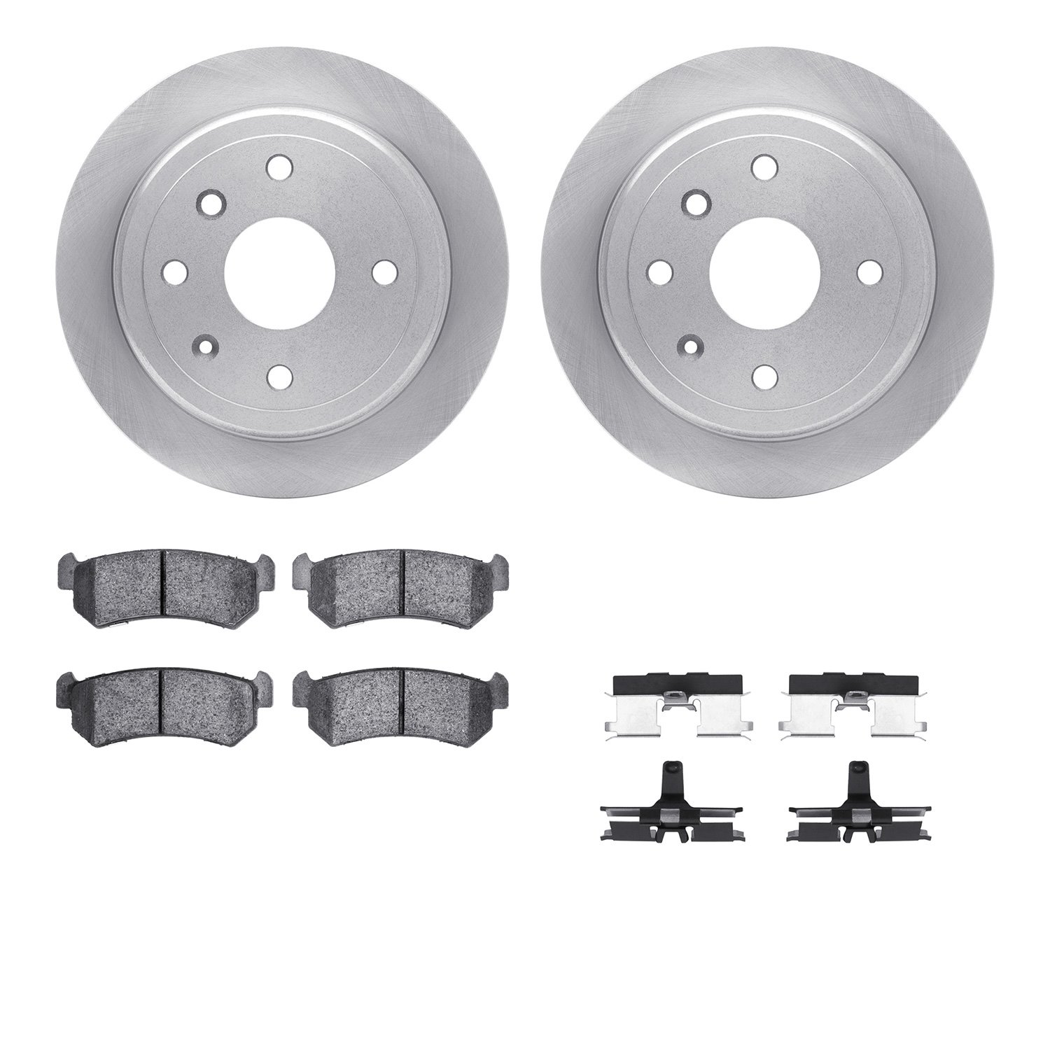 6312-01016 Brake Rotors with 3000-Series Ceramic Brake Pads Kit with Hardware, 2004-2007 Multiple Makes/Models, Position: Rear