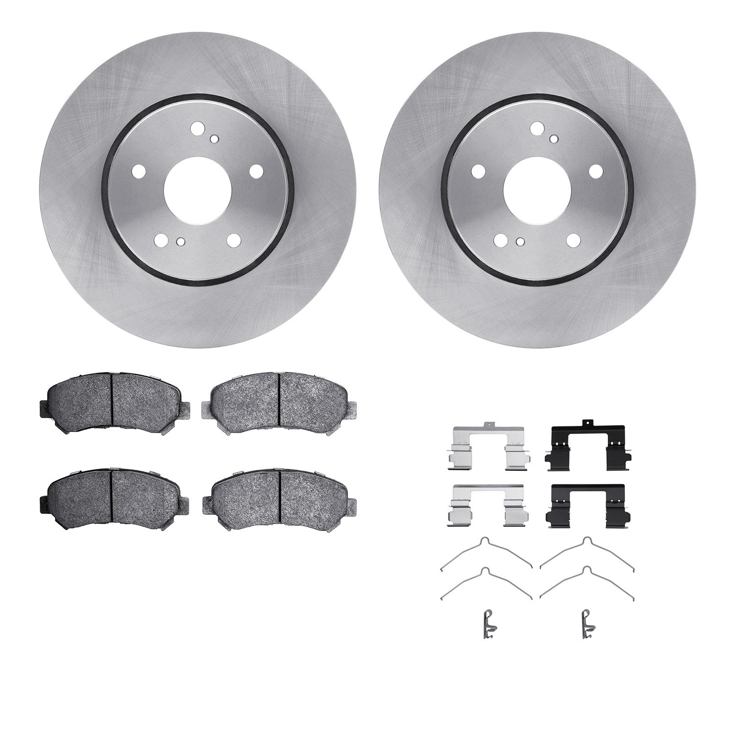 6312-01020 Brake Rotors with 3000-Series Ceramic Brake Pads Kit with Hardware, 2010-2013 Suzuki, Position: Front