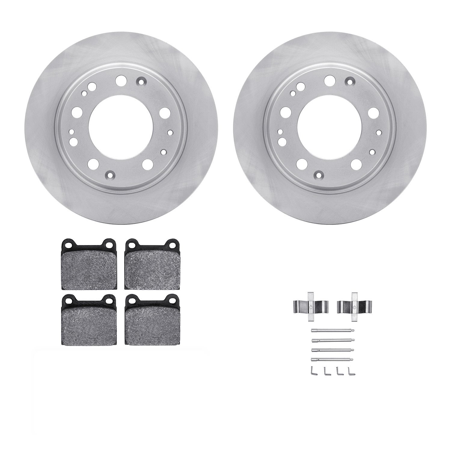 6312-02002 Brake Rotors with 3000-Series Ceramic Brake Pads Kit with Hardware, 1969-1983 Porsche, Position: Rear