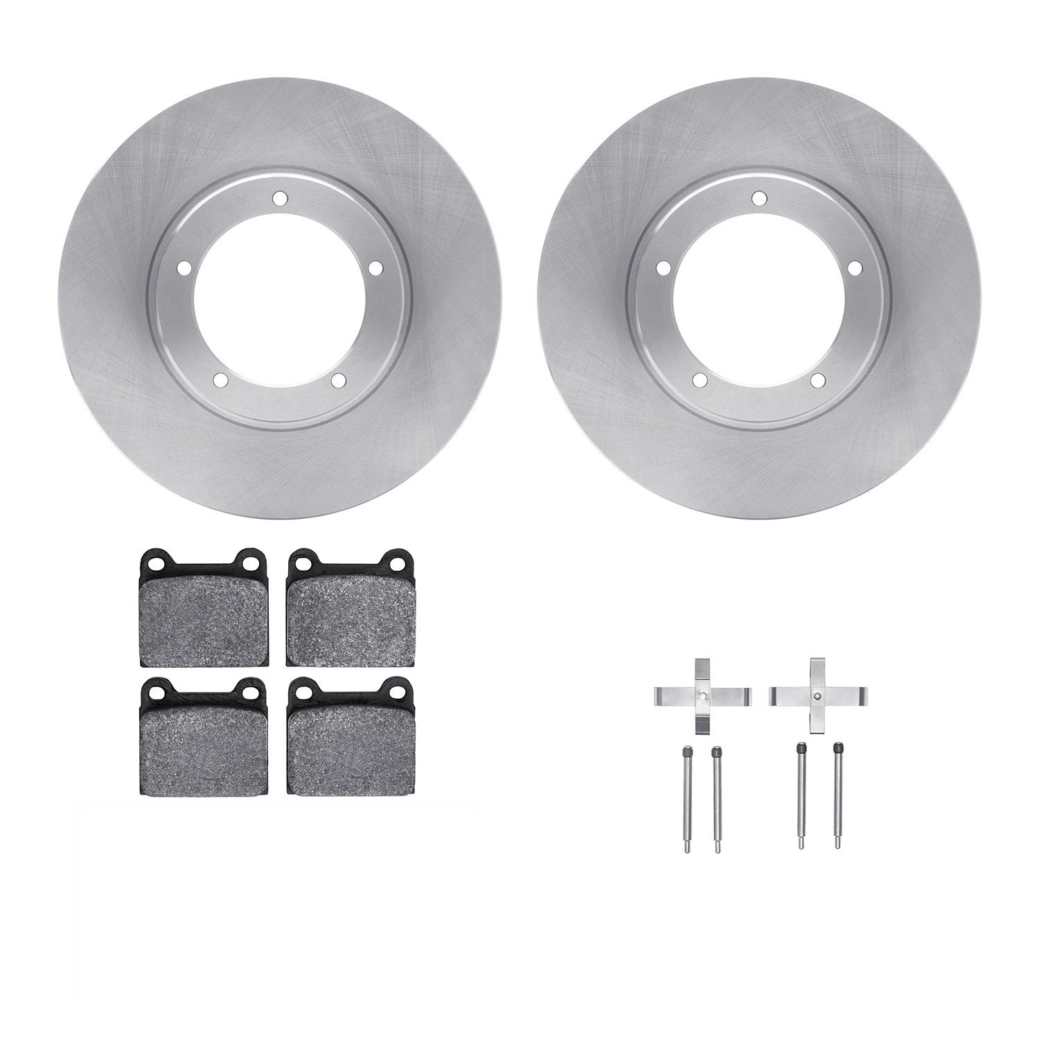 6312-02004 Brake Rotors with 3000-Series Ceramic Brake Pads Kit with Hardware, 1967-1974 Porsche, Position: Front