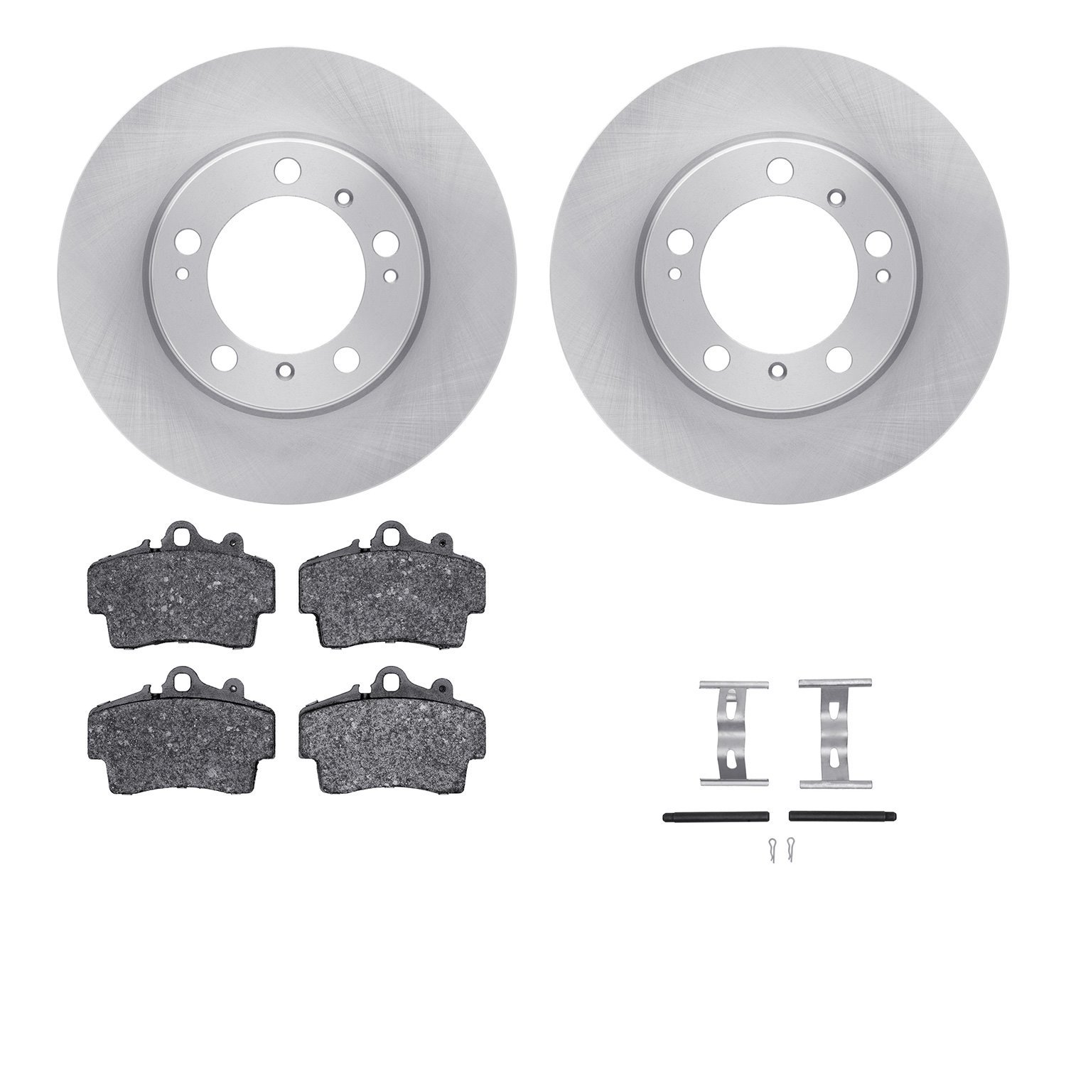 6312-02012 Brake Rotors with 3000-Series Ceramic Brake Pads Kit with Hardware, 1997-2004 Porsche, Position: Front