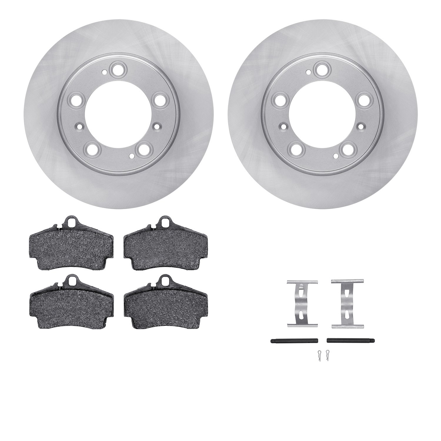 6312-02013 Brake Rotors with 3000-Series Ceramic Brake Pads Kit with Hardware, 1997-2004 Porsche, Position: Rear