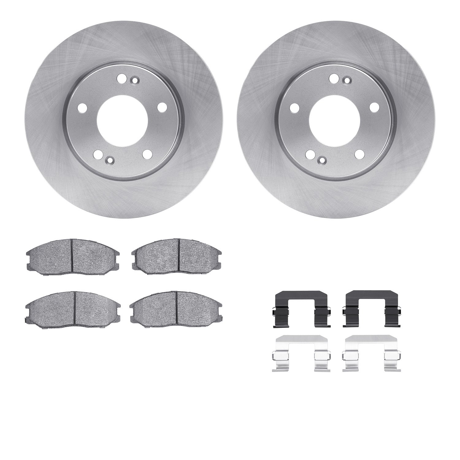 6312-03024 Brake Rotors with 3000-Series Ceramic Brake Pads Kit with Hardware, 2001-2005 Kia/Hyundai/Genesis, Position: Front