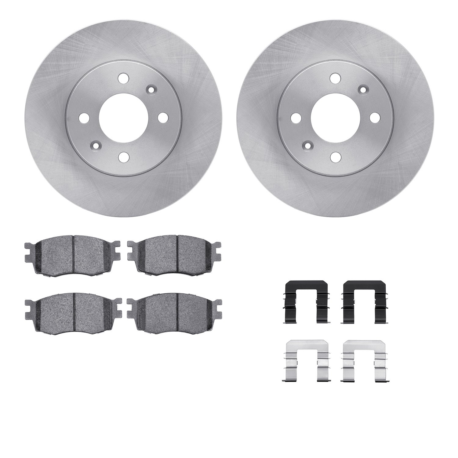 6312-03034 Brake Rotors with 3000-Series Ceramic Brake Pads Kit with Hardware, 2006-2012 Multiple Makes/Models, Position: Front