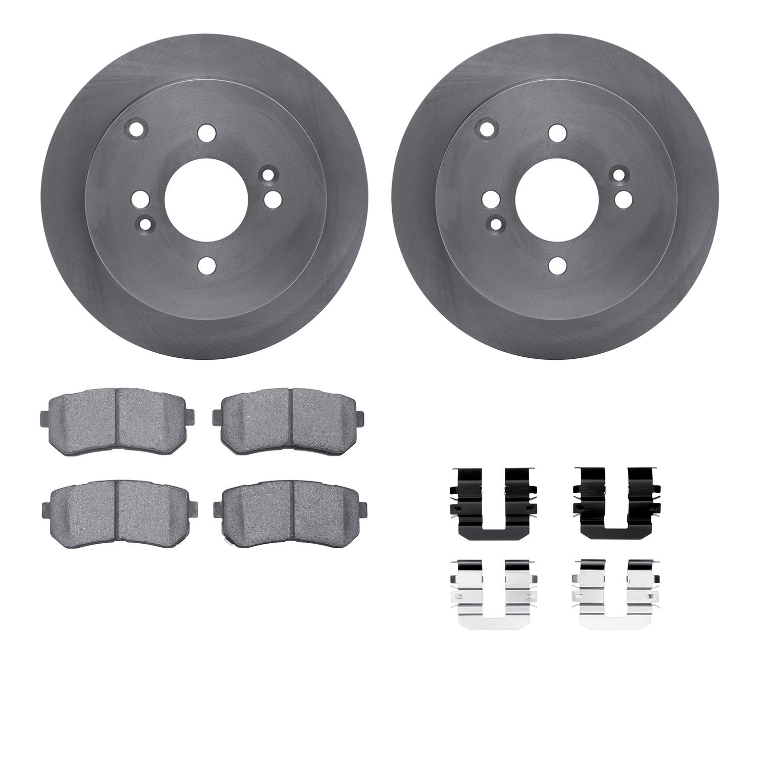 6312-03036 Brake Rotors with 3000-Series Ceramic Brake Pads Kit with Hardware, 2006-2012 Multiple Makes/Models, Position: Rear