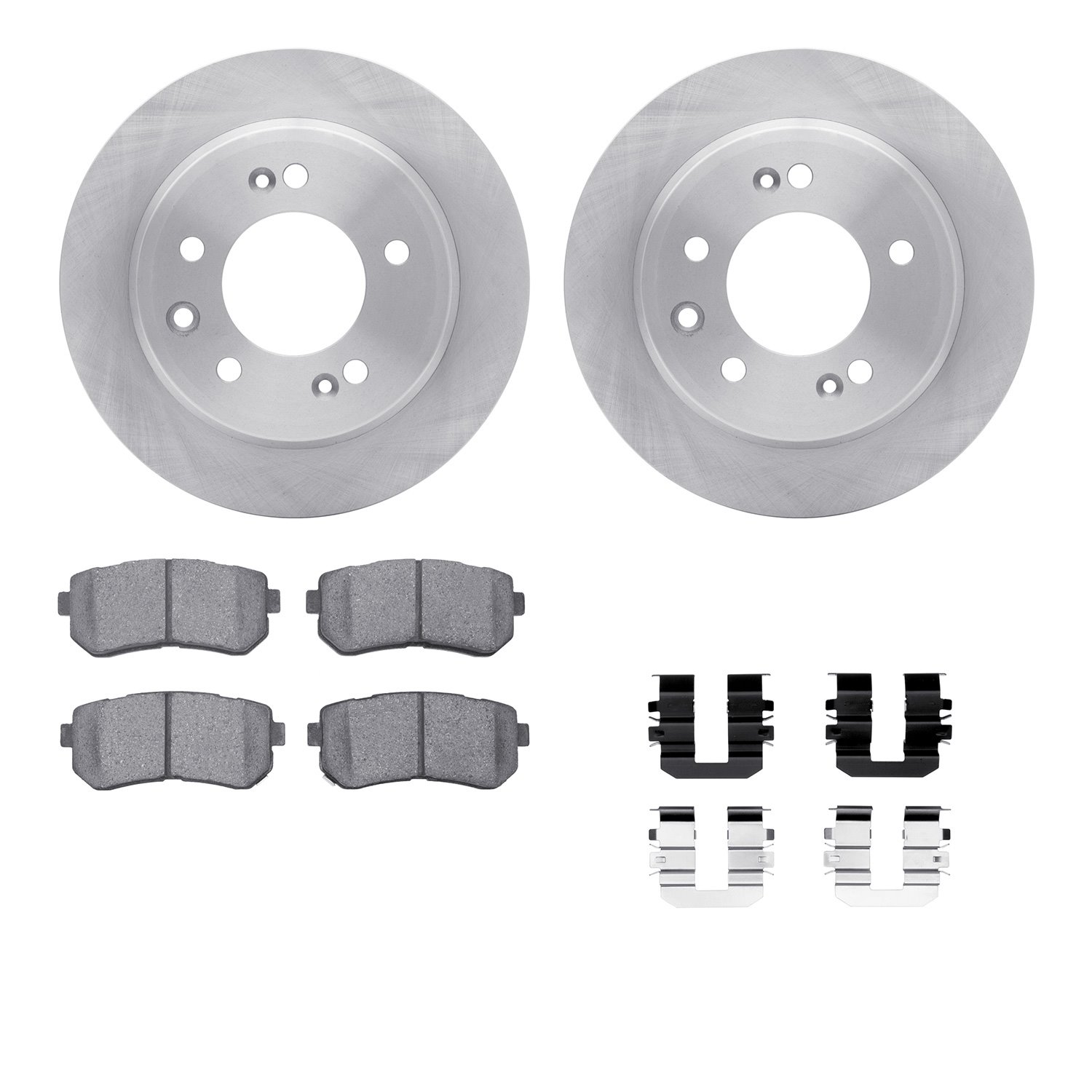 6312-03038 Brake Rotors with 3000-Series Ceramic Brake Pads Kit with Hardware, 2009-2016 Kia/Hyundai/Genesis, Position: Rear