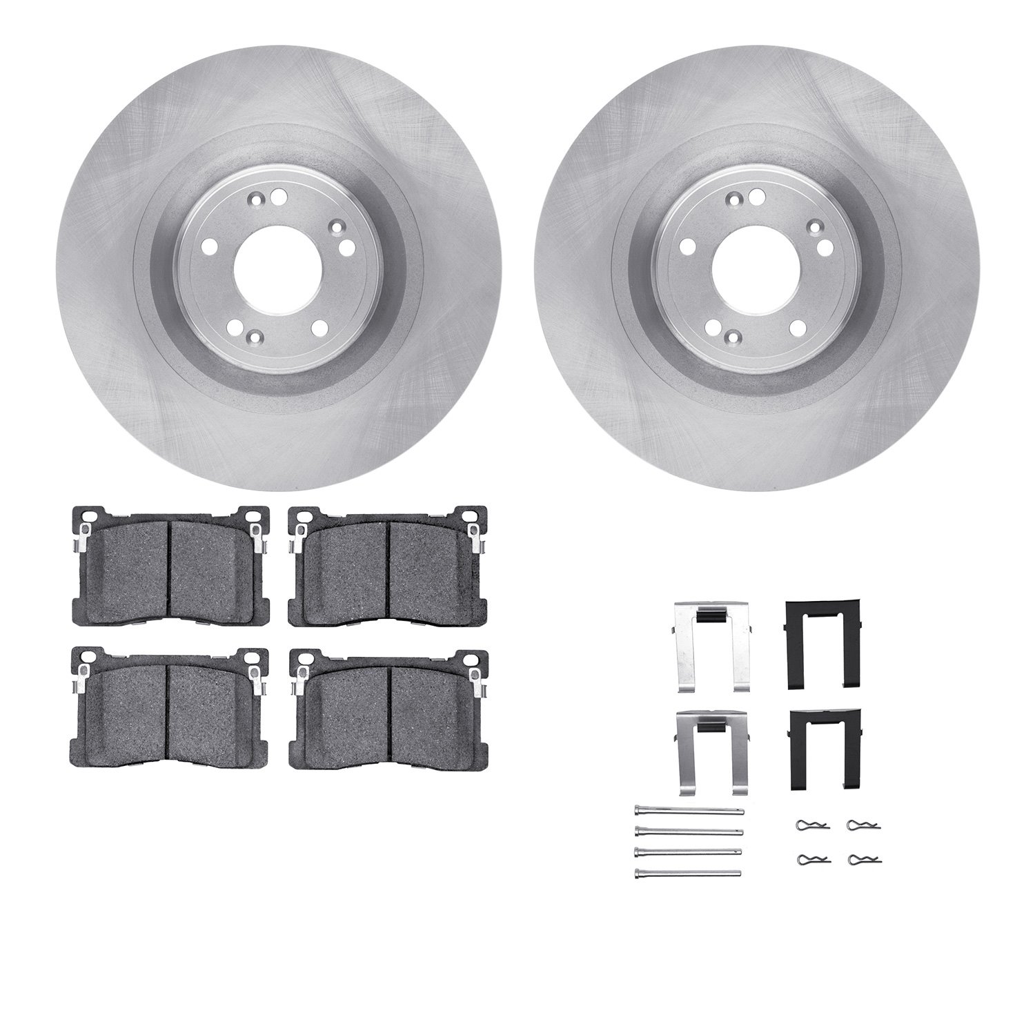 6312-03071 Brake Rotors with 3000-Series Ceramic Brake Pads Kit with Hardware, 2012-2017 Kia/Hyundai/Genesis, Position: Front